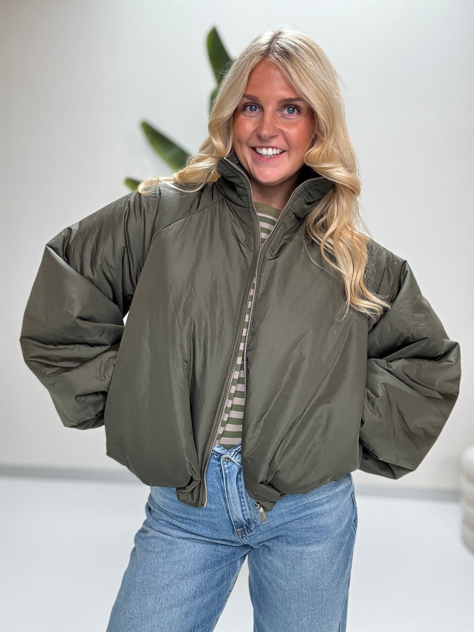 Jacke PUFFY POWER mit Reißverschluss grün