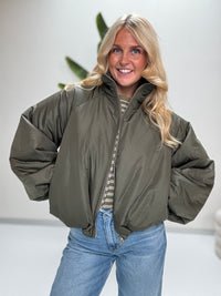 Jacke PUFFY POWER mit Reißverschluss grün