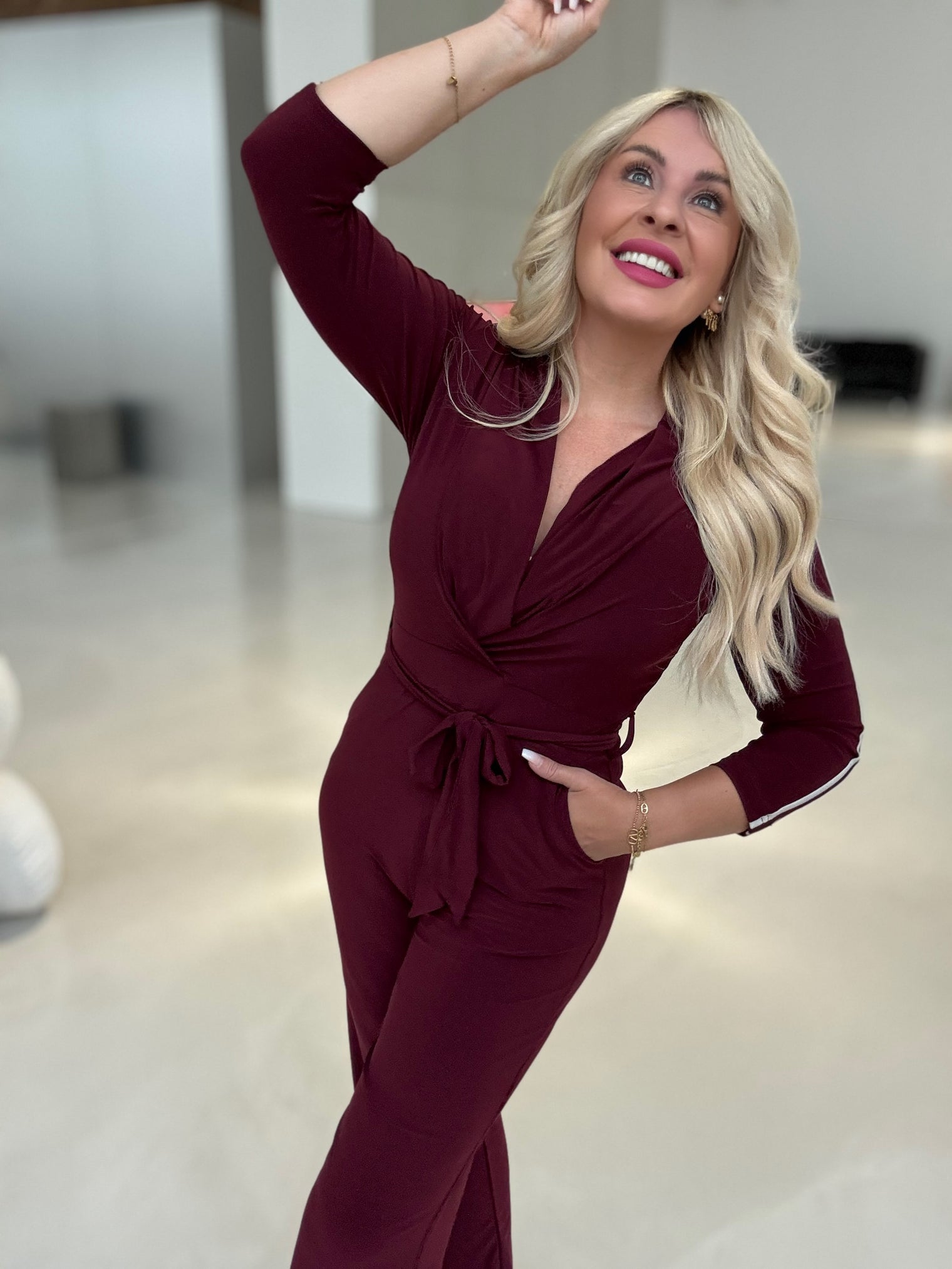 Jumpsuit ELEGANCE burgundy Stechy