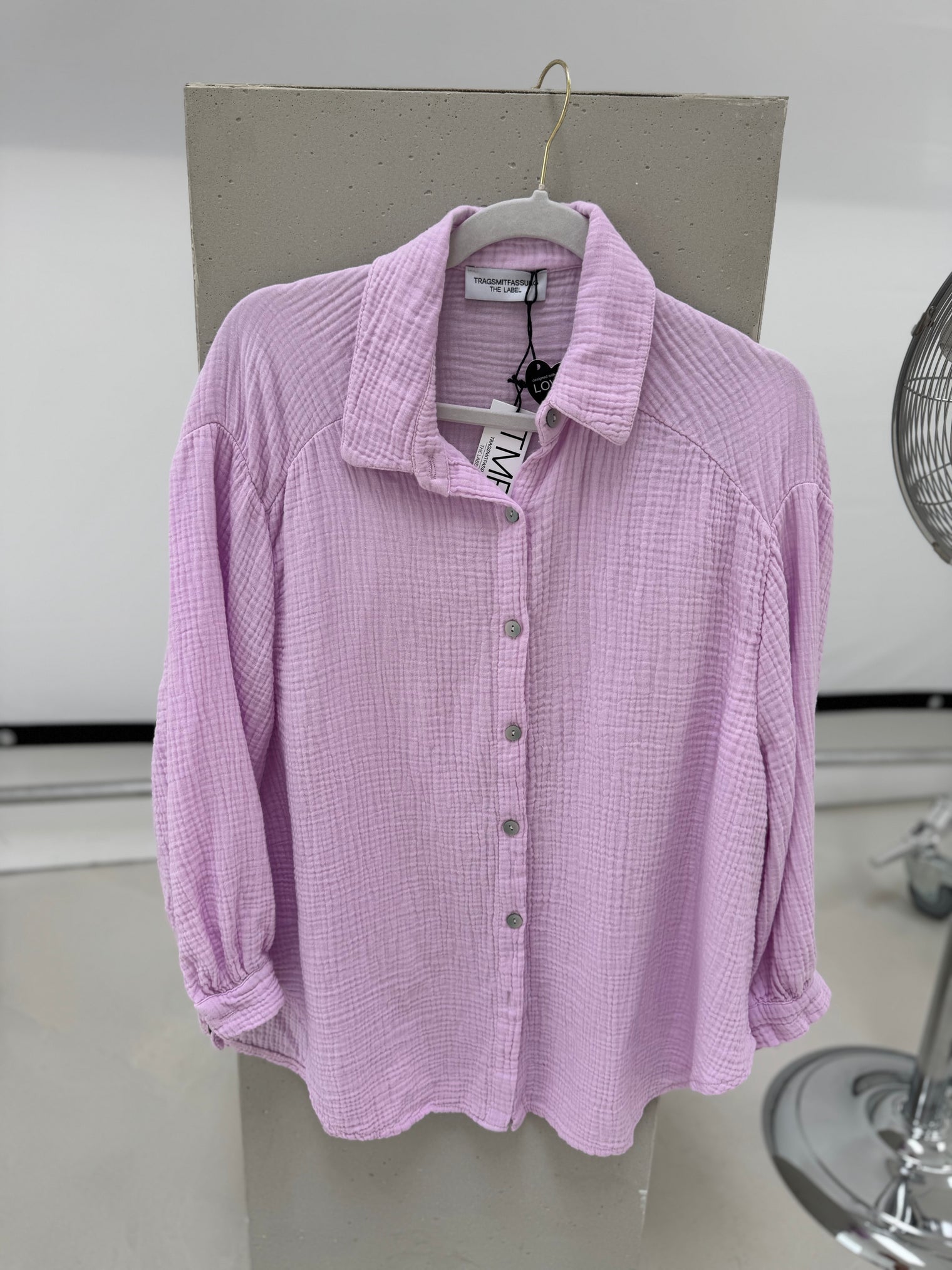 Musselin Bluse flieder 100% Baumwolle