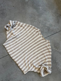 Oversize Strickpullover Stripes mit Alpakaanteil beige / Creme