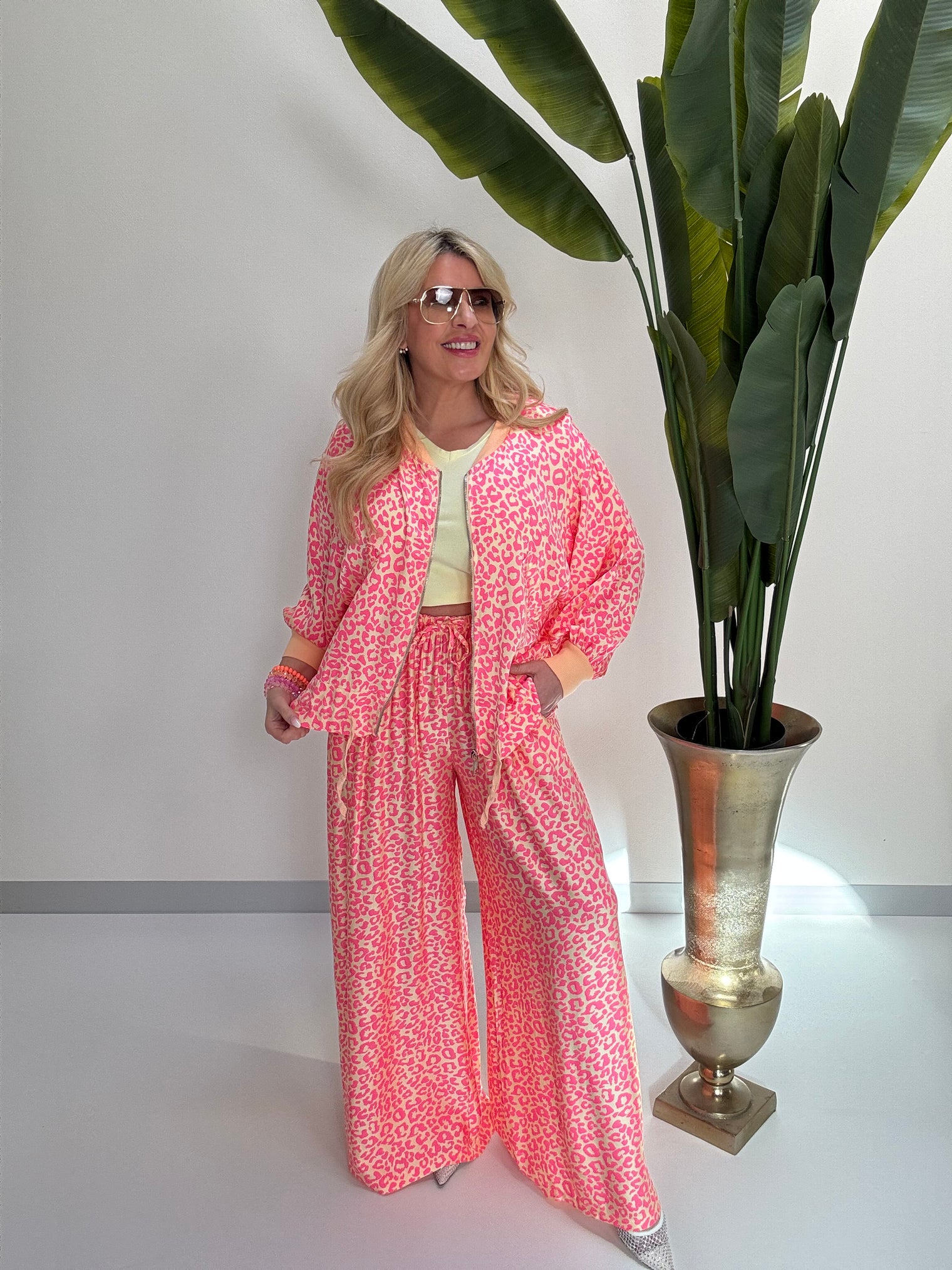 Jacke gelb mit Seide LEO LOVER peach