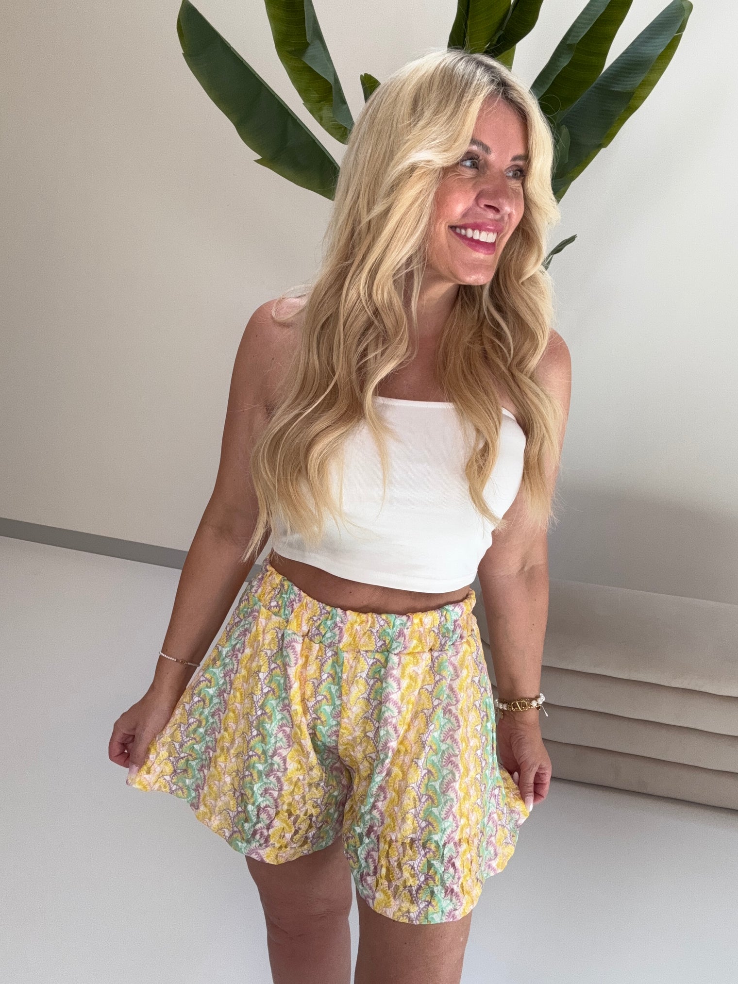 Sommer Shorts SUMMER HOT flieder/mint/gelb