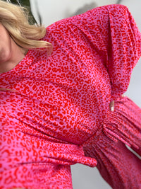 Luftiges Fledermausshirt rosa LEO ROMANCE orange