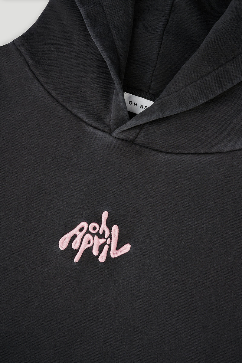 OH APRIL Boyfriend Hoodie Fluffy Dark Grey Acid