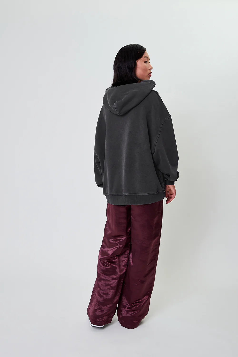 OH APRIL Boyfriend Hoodie Fluffy Dark Grey Acid