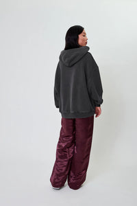 OH APRIL Boyfriend Hoodie Fluffy Dark Grey Acid