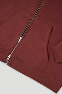 OH APRIL Zip Boyfriend Hoodie Cherrywood