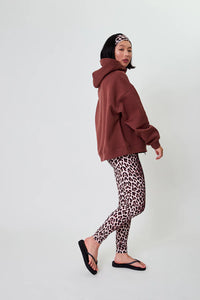 OH APRIL Zip Boyfriend Hoodie Cherrywood