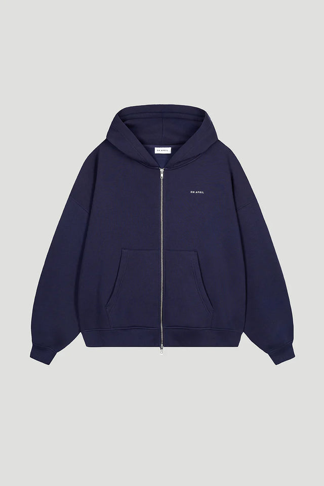 OH APRIL Zip Boyfriend Hoodie Blackberry