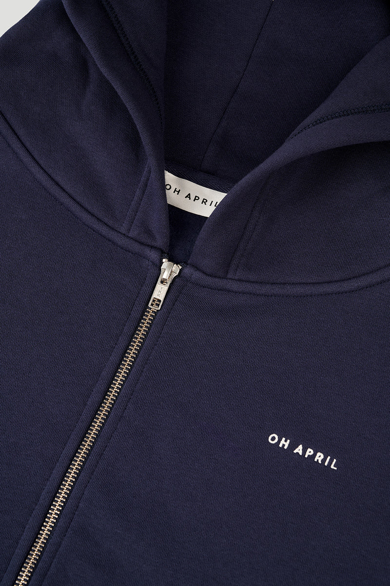 OH APRIL Zip Boyfriend Hoodie Blackberry