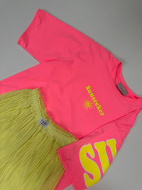 Statement Shirt rosa SUNSEEKER mit Rückenprint gelb