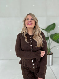 Cardigan VOLANTS ELEGANCE chocolate