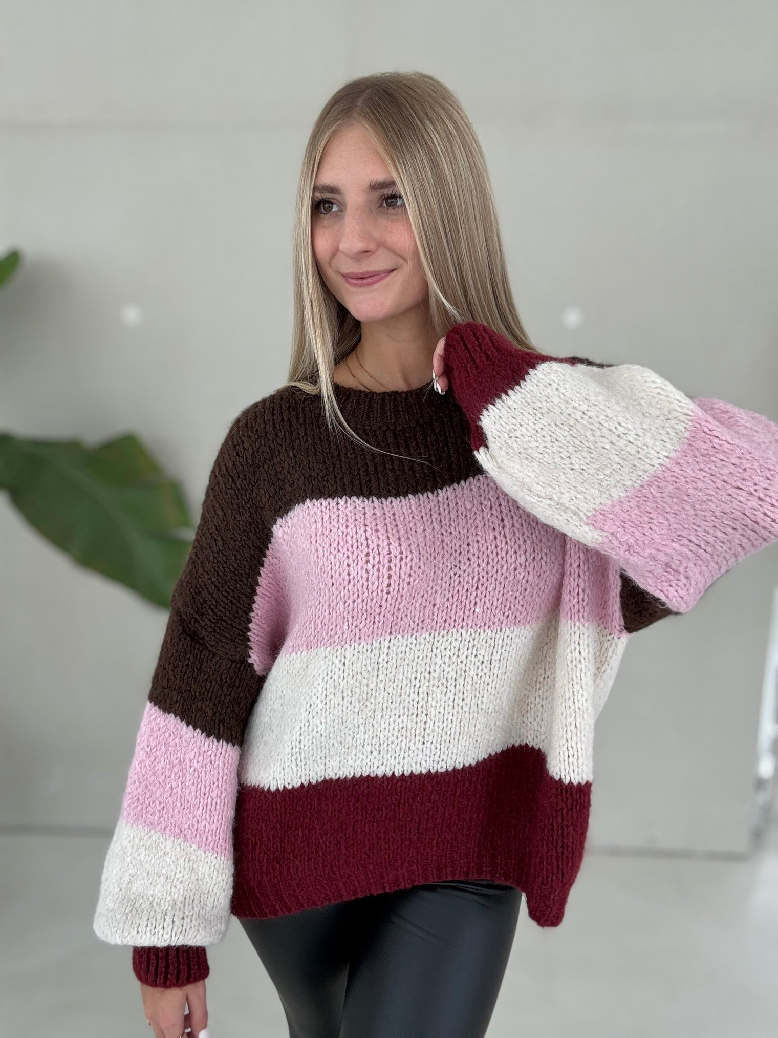 Signature Pullover MY LOVELY STRIPES burgundy/rose/creme/braun