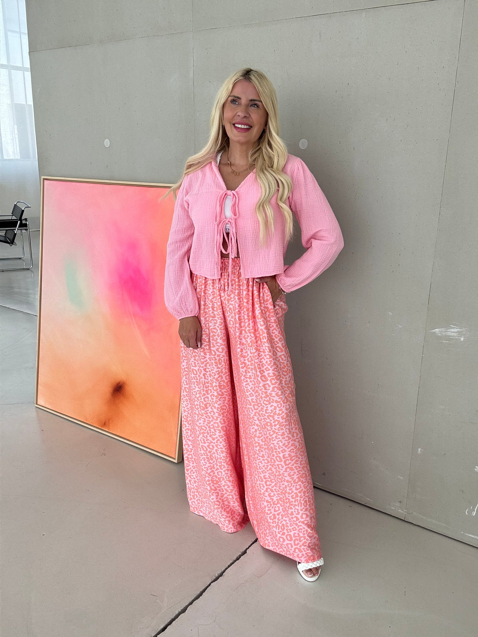 Hose mit Seide LEO LOVER Wassermelone rosa Koralle