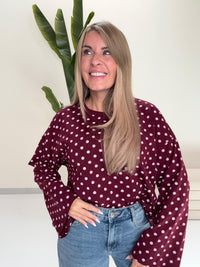 Longsleeve DOTS mit leicht ausgestelltem Ärmel burgundy