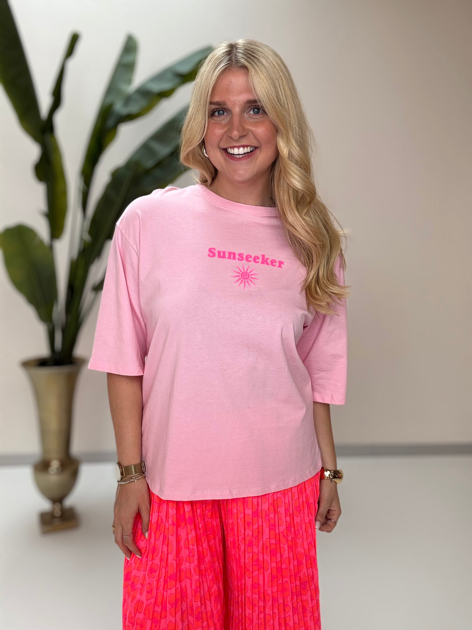 Statement Shirt rosa SUNSEEKER mit Rückenprint