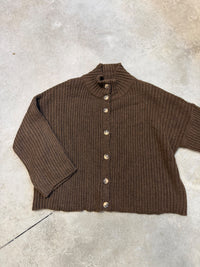 Strickjacke mit Knopfleiste braun