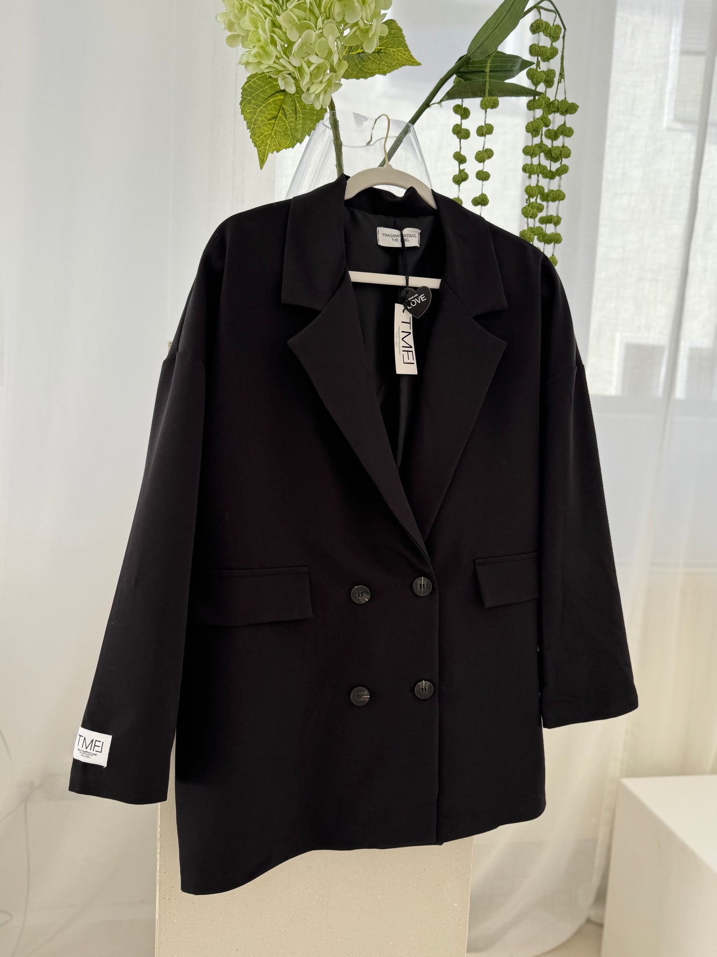 Signature Blazer mit Patch schwarz