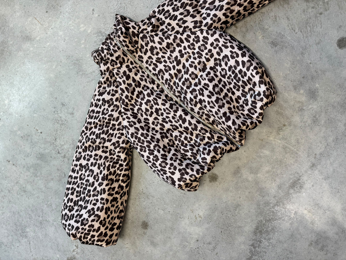 Jacke PUFFY POWER mit Reißverschluss taupe Leo