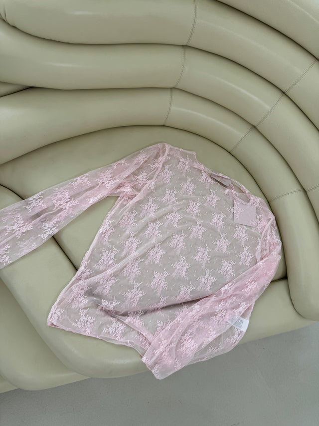 Mesh Oberteil rose FLOWERS