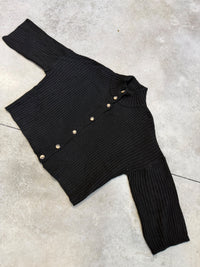 Strickjacke mit Knopfleiste schwarz