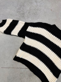 Strickpullover ONLY COZY VIBES schwarz/creme