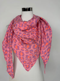 Musselin Tuch Neon Rosa orange Flieder