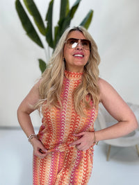 Top ELEGANT MODE orange/rot/gold/pink