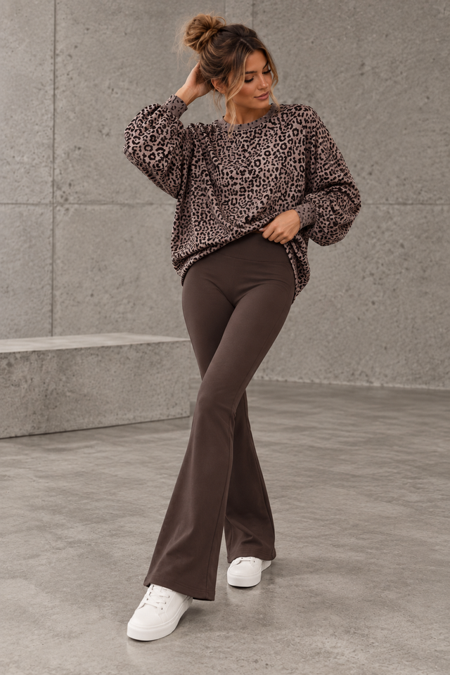 Butterstoff Bootcut Leggings mit ausgestelltem Bein chocolate