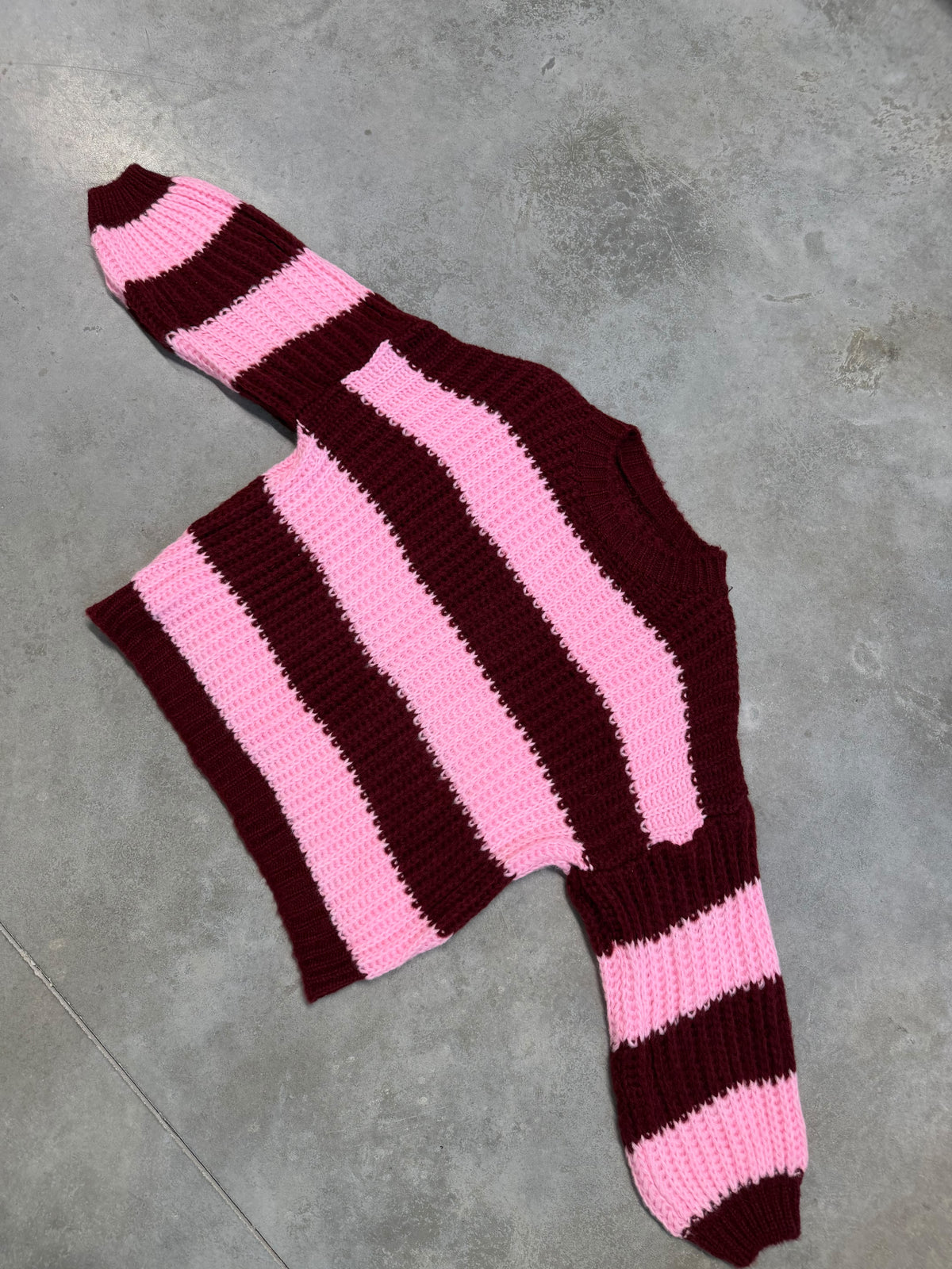 Strickpullover ONLY COZY VIBES burgundy/rosa