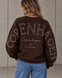Sweater mit Rückenprint COPENHAGEN LEO Braun weiß