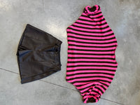 Oversize Strickpullover Stripes mit Alpakaanteil Chokolate pink