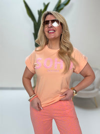 Statement Shirt weiß SOHO Peach