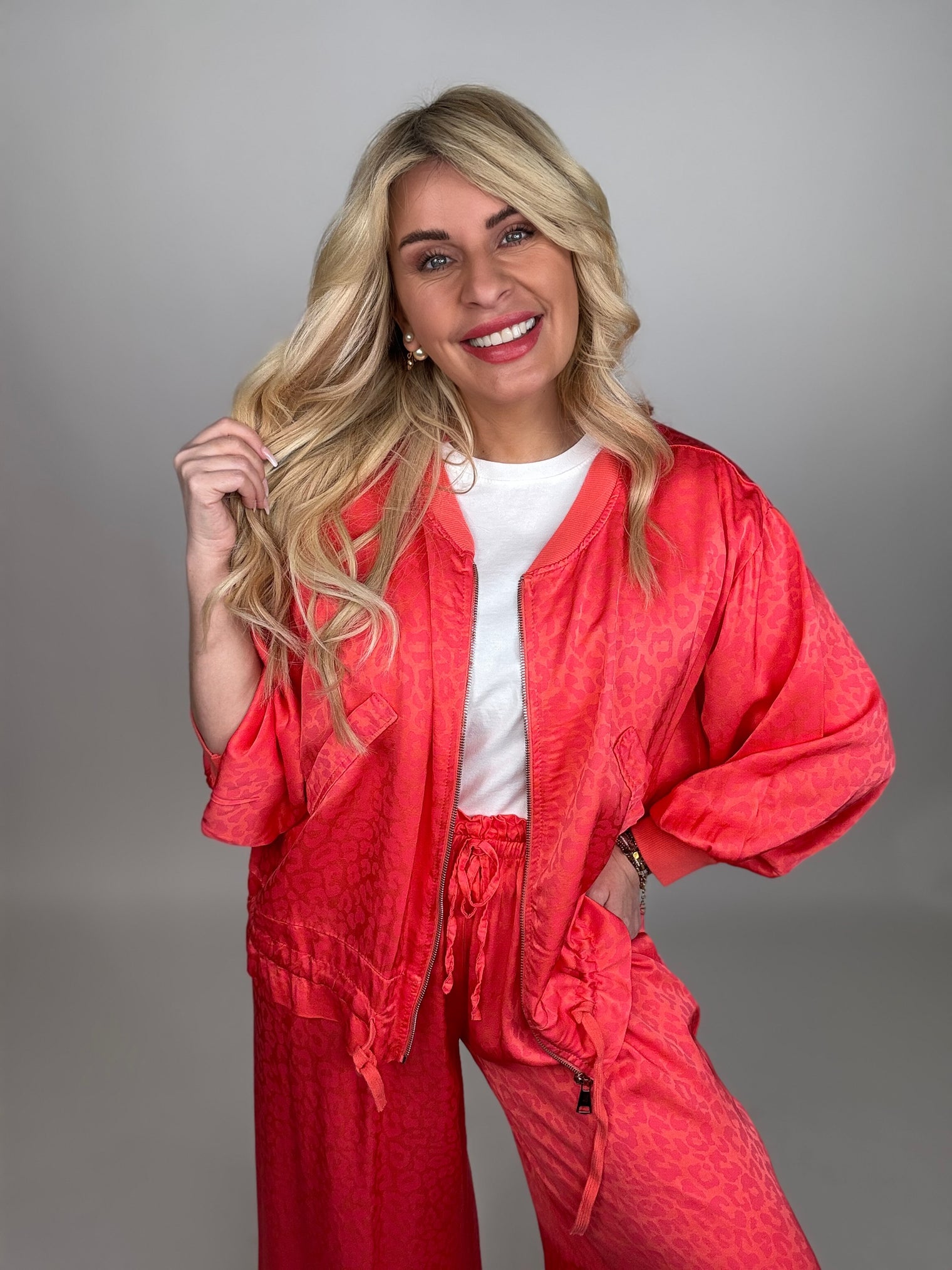 Zipper Jacke LEO LOVER rot/koralle