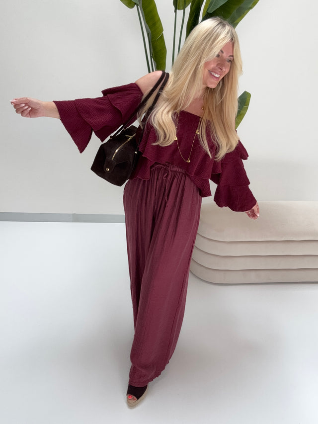 Luftige Hose COMFY GIRL burgundy