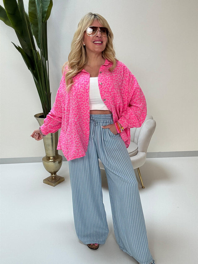 Hose SMALL STRIPES hellblau gestreift