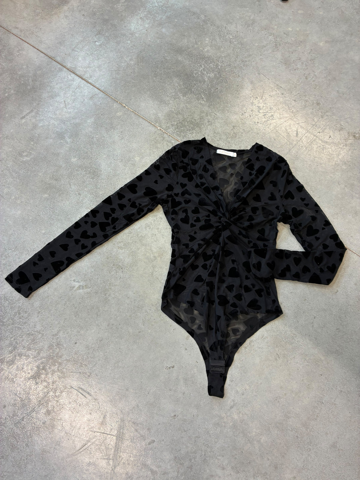 Mesh Body transparent LOVELY HEART schwarz