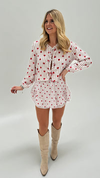 Musselin Hosenrock weiß HEART ATTACK beige