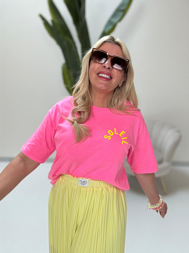 Statement Shirt pink SOLEIL mit Rückenprint