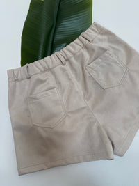 Velours Shorts mit elastischem Bund hell taupe