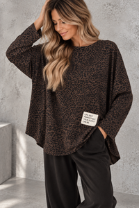 Butterstoff Langarmshirt LIGHT PERFECT OUTFIT chocolate LEO
