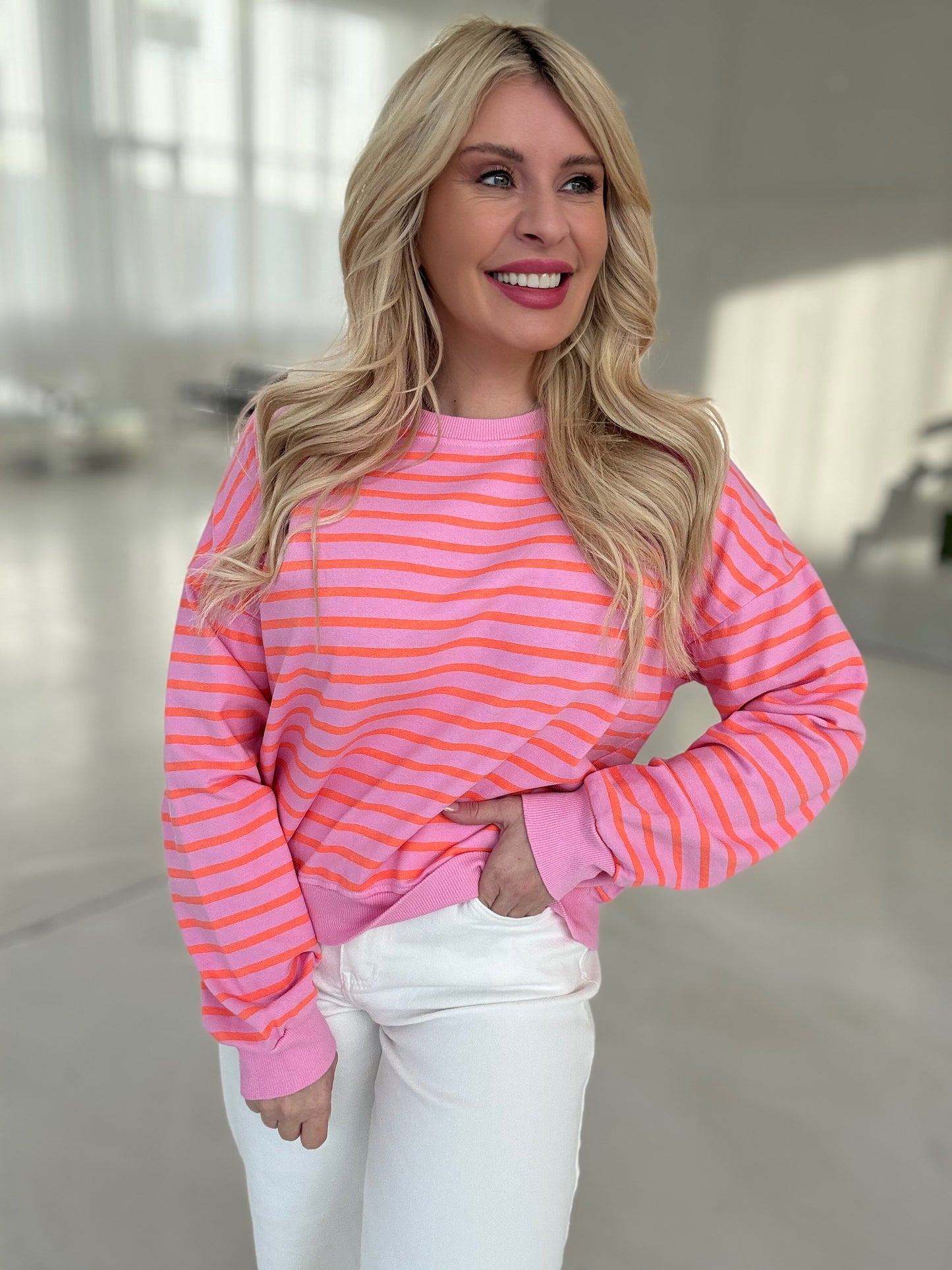 Sweater STRIPES VIBES rosa/orange