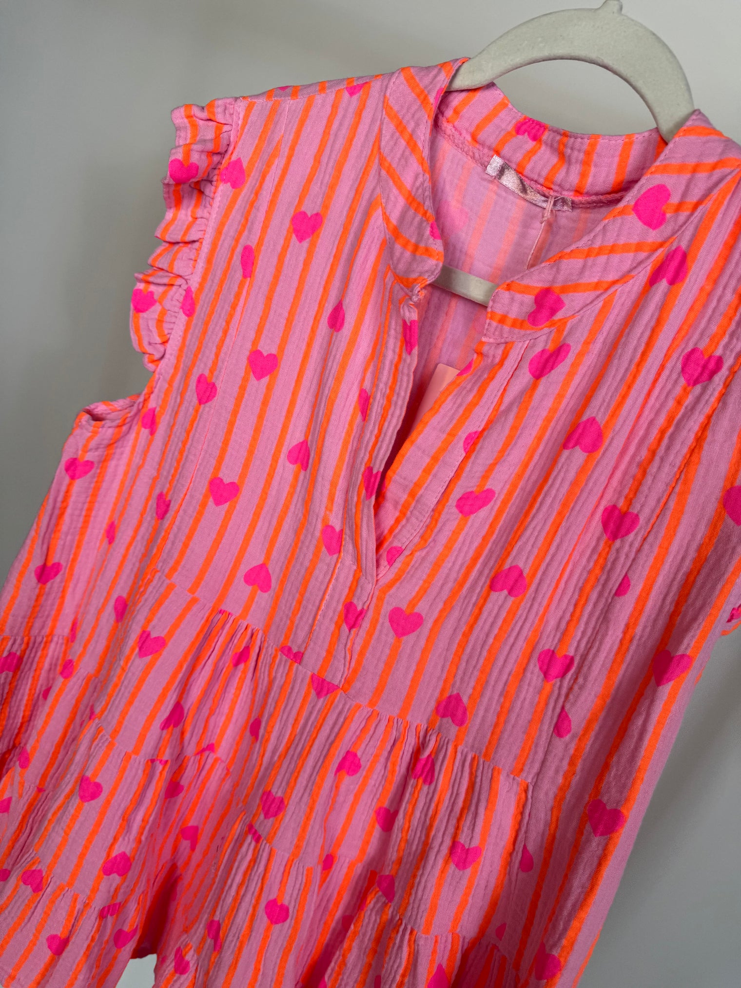 Musselin Tunika rosa HEART ATTACK orange