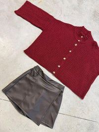 Strickjacke mit Knopfleiste burgundy
