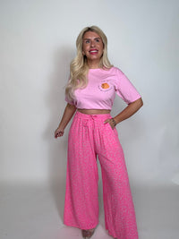 Musselin Hose rosa LEO LOVER hot pink