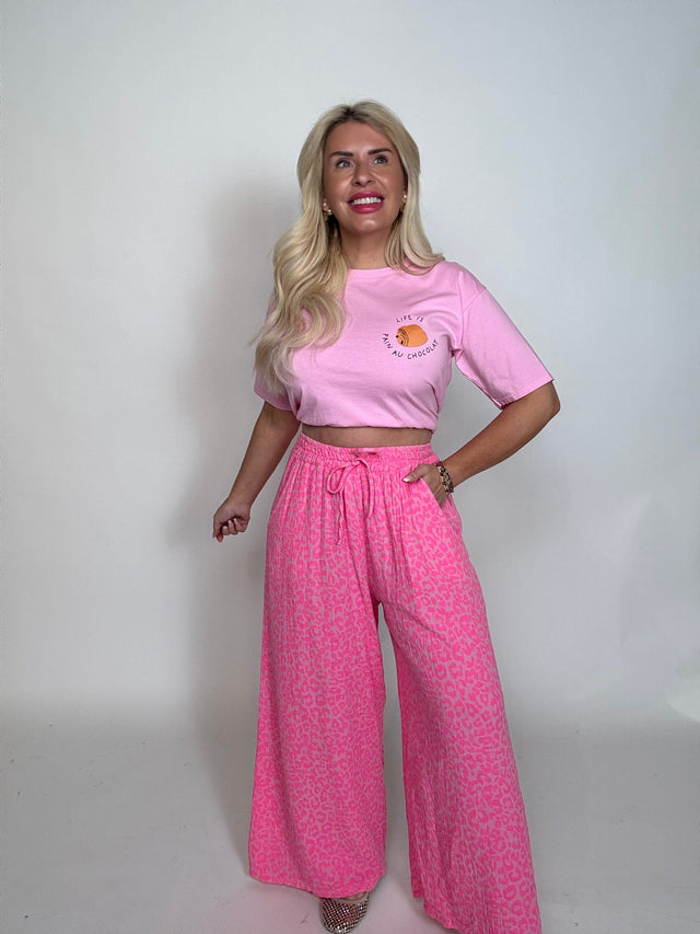 Musselin Hose rosa LEO LOVER hot pink