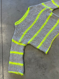 Kuscheliger Strickpullover COZY DREAM grau/gelb