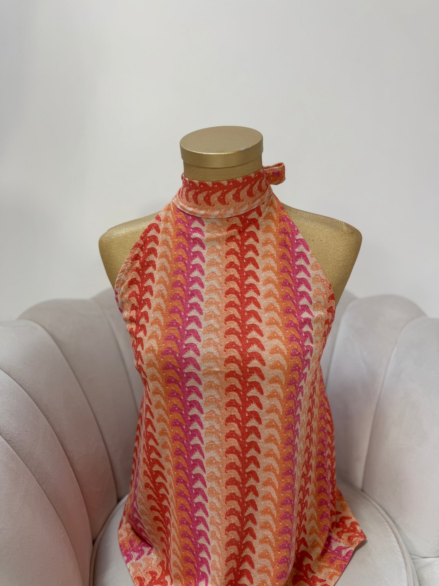 Top ELEGANT MODE orange/rot/gold/pink