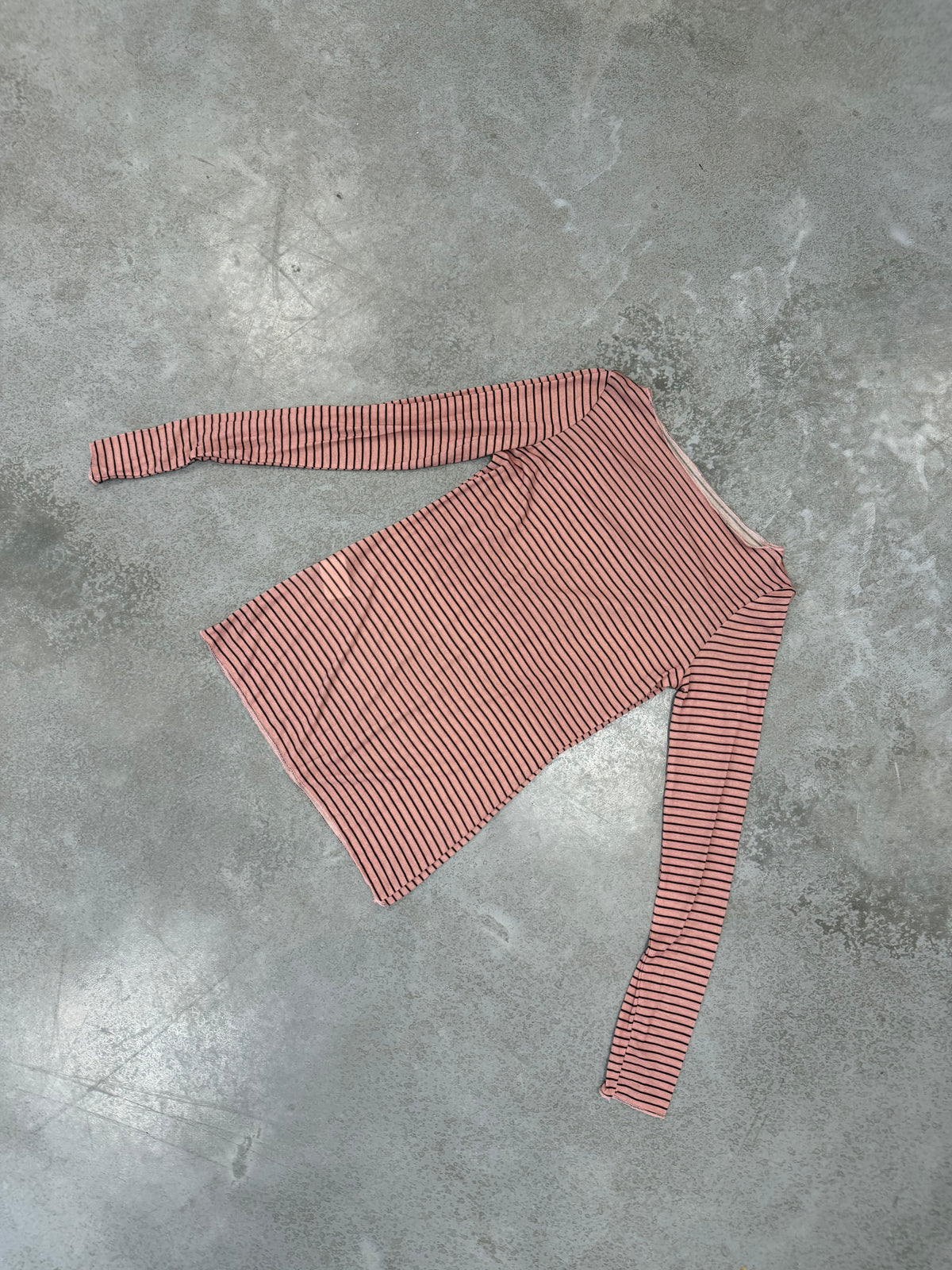 Stretchy Cashmere Langarmshirt Spripes Rose braun luxuriöse Qualität